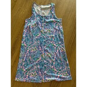 Lilly Pulitzer Sleeveless Dress‎ Pink Blue Green We Mermaid It Casual Small